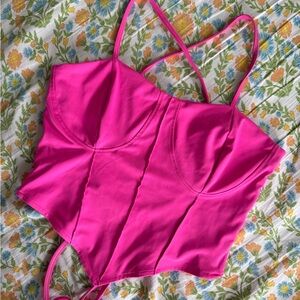 Vibrant Pink Bustier Top
